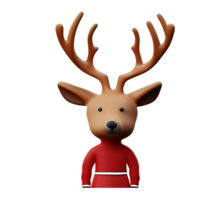 reindeer 3d rendering icon illustration png