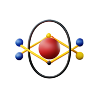 atom 3d tolkning ikon illustration png