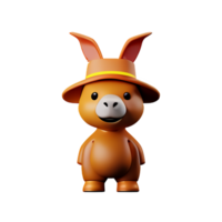 donkey 3d rendering icon illustration png