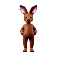 canguru 3d Renderização ícone ilustração png