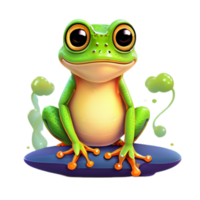 mignonne grenouille png image transparent Contexte ai génératif