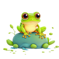 Cute Frog PNG Image Transparent Background Ai Generative