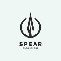 Spear logo vector design, spear icon simple design illustration.