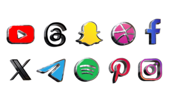 Socialmedia Icons 3d png