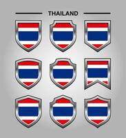 Thailand National Emblems Flag with Luxury Shield vector