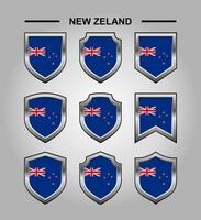 New Zeland National Emblems Flag with Luxury Shield vector
