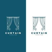 Home And Exhibition Curtain Logo Design, Building Decoration Vector Illustration