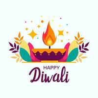 Happy Diwali festival celebration. Background, poster, card, banner vector illustration