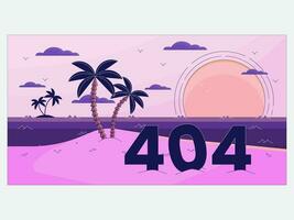 neón estético ilustración paquete bahía paraíso error 404 ilustración vector