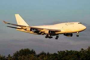 Untitled cargo plane at airport. Aviation industry and aircraft. Air transport and flight travel. International transportation. Fly and flying. Creative photography. photo