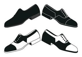 Vector image of a silhouette of a pair of mens shoes. Low shoes