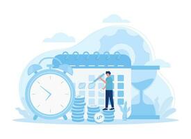 Time management concept flat illustration vector