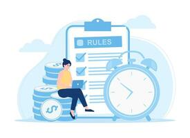 Time management concept flat illustration vector