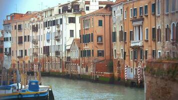 Venice cityscape with old style houses and still canal video