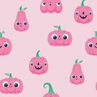 Vector pattern with pink pumpkins