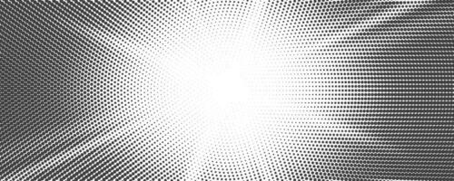 Sun rays halftone background. White and grey radial abstract comic pattern. Vector explosion abstract manga backdrop