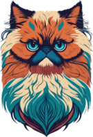Cat Face Mascot Logo Flat Design with AI Generative png