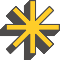 Abstract geometric element. Neobrutalism graphic shape. Minimal groovy Y2k retro sticker. Retro star snowflake png