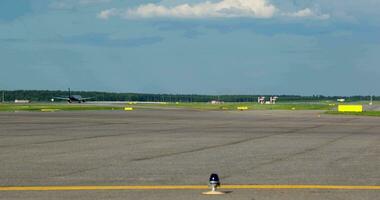 Timelapse of passenger planes on takeoff strip video