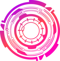 hud trogen element. abstrakt optisk neon syfte. cirkel geometrisk form för virtuell gränssnitt och spel. kamera sökare för prickskytt vapen. png