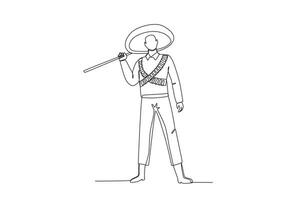 A Mexican man holding a gun vector