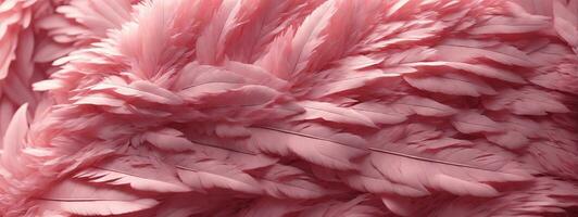 Soft pink feathers texture background. Swan Feather. AI generated photo