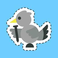 Sticker line cut bird mascot. Indonesian general election elements. Good for prints, posters, infographics, etc. vector
