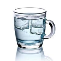 Cup of water on white background. photo