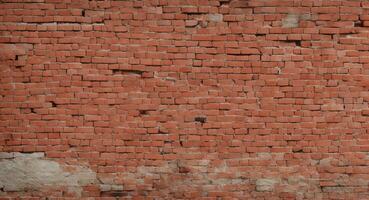 the old red brick wall. AI generated photo