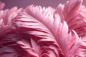 Soft pink feathers texture background. Swan Feather. AI generated photo