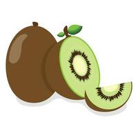 kiwi ilustración con rebanada vector