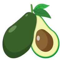 aguacate con medio ilustración vector