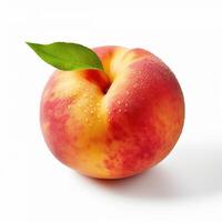 Peach on white background. photo