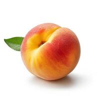 Peach on white background. photo