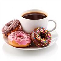 Donuts and hot chocolate. photo