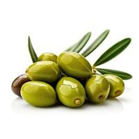 Olives on white background. photo