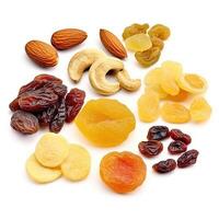 Dried fruits on white background. photo