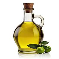 Olives oil on white background. photo