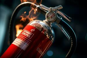Fire extinguisher flame. Generate Ai photo