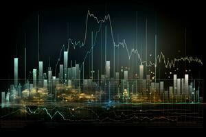 Financial stock chart. Generate Ai photo