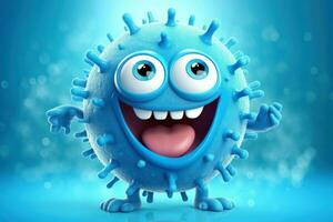 Mysterious Fantasy blue virus. Generate Ai photo