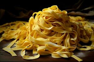 Inviting Fettuccine pasta banner. Generate Ai photo