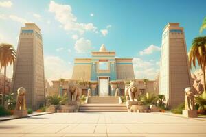 Mysterious Explorer egyptian temple. Generate Ai photo