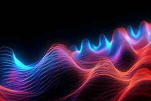 Pulsating Colorful dynamic sound wave. Generate Ai photo