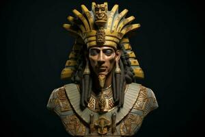 Majestic Egyptian king head. Generate Ai photo