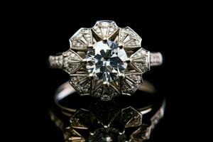 espumoso diamante anillo soltero. generar ai foto