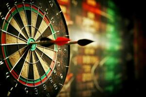 Circular Dart board target. Generate Ai photo