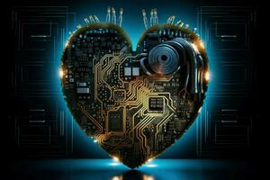 Intricate Heart of chips and circuits. Generate Ai photo