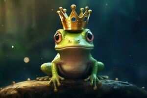 Charming Cute frog prince. Generate Ai photo