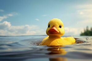 Cute rubber duck. Generate Ai photo